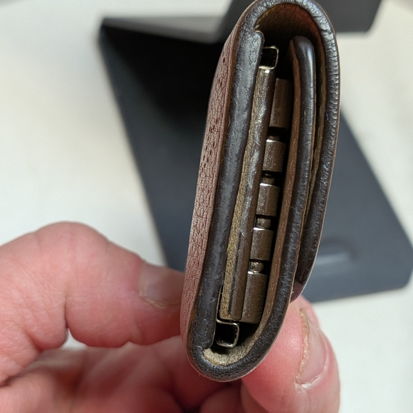 Louis Vuitton Beige Perforated Monogram Leather Key Ring - Picture 4 of 11